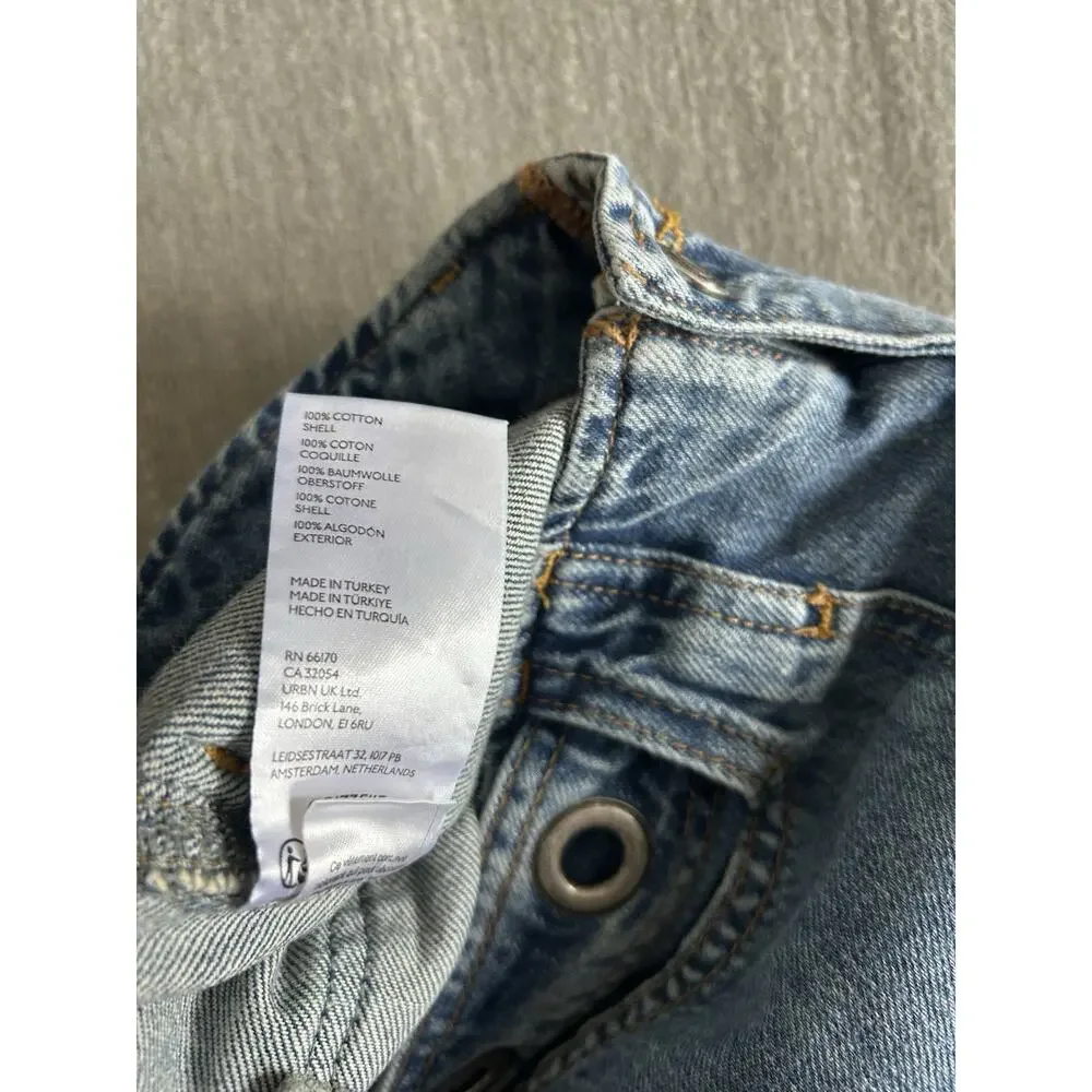 Free People Call Me Crazy Cargo Jeans 26 We The Free Grommet Waist Blue - Picture 14 of 16